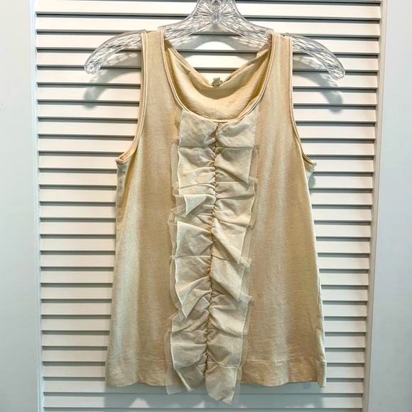 J. Crew sleeveless ruffle-front top - Picture 1 of 6